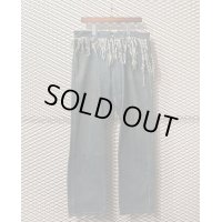 balance wear design - Fringe Docking Wide Denim Pants