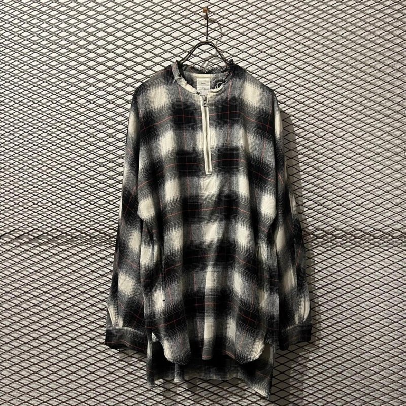 画像1: Name. - Ombre Check Half Zip Pullover Shirt