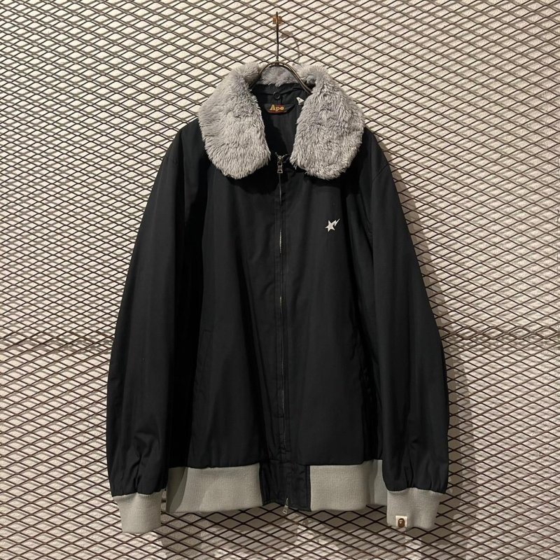 画像1: A BATHING APE - Fur Switching Zip-up Jacket