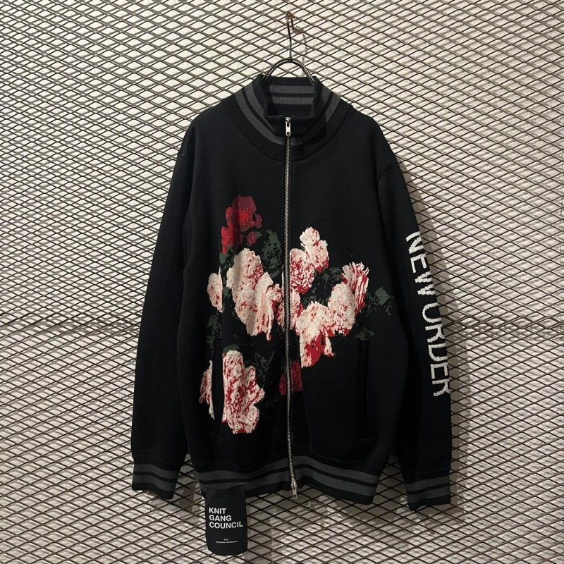 画像1: Neworder - Flower Zip-up Knit Jacket