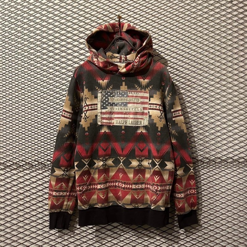 画像1: RALPH LAUREN - Stars and Stripes Patch Native Hoodie