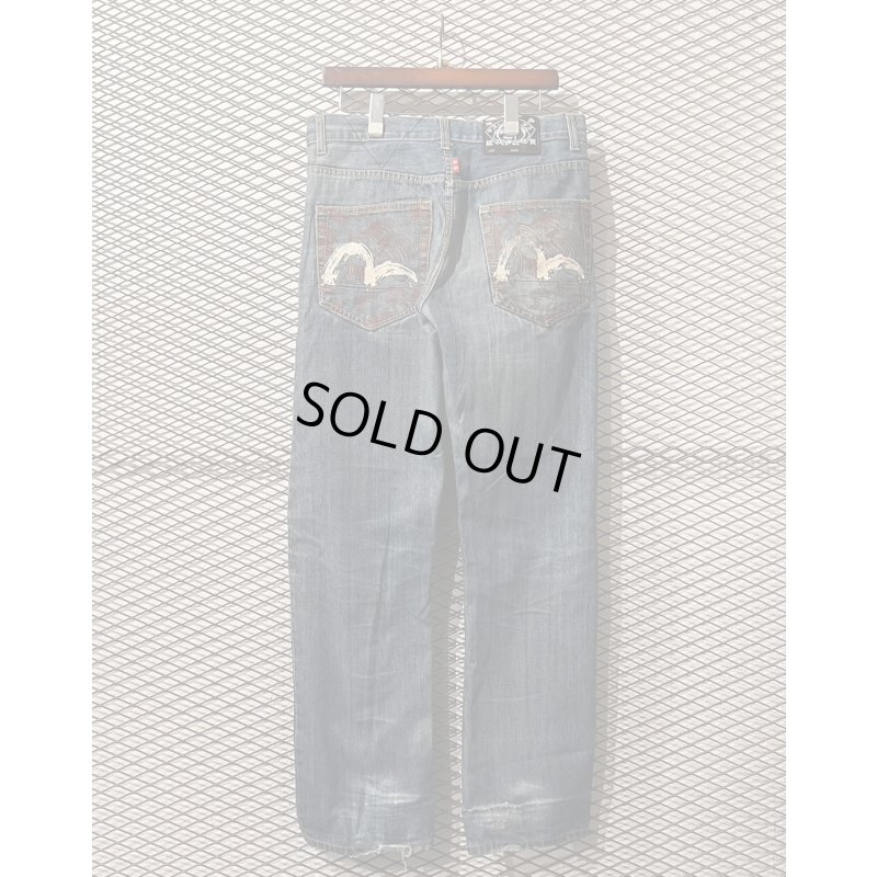 画像1: EVISU - "KAMOME" Paint Denim Pants
