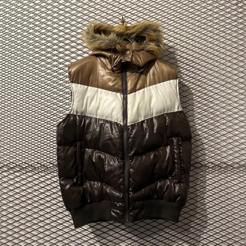 画像1: Used - Enamel Switching Fur Down Vest