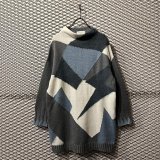 SUPER LADY by KANSAI YAMAMOTO - Geometric Pattern Mockneck Long Knit