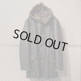 JUN MEN - Fake Leather Hooded Coat