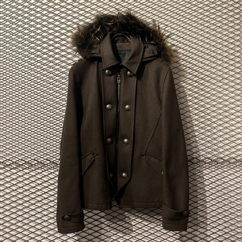 画像1: PPFM - Fur Hooded Zip-up Jacket