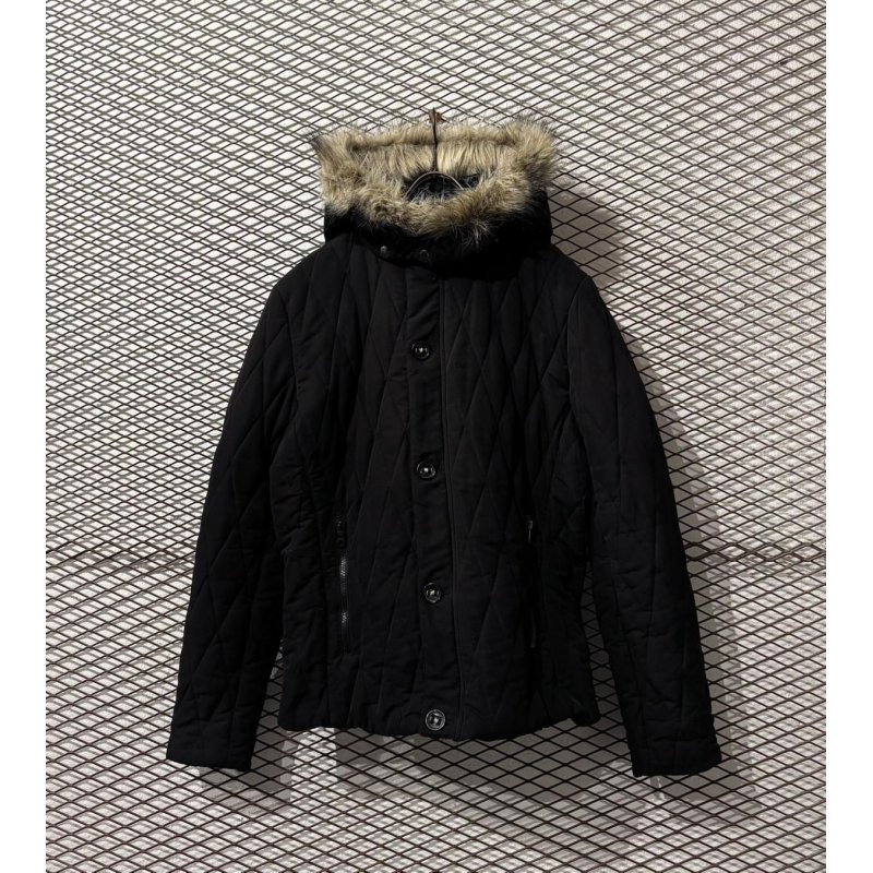 画像1: PPFM - Fur Hooded Quilted Jacket