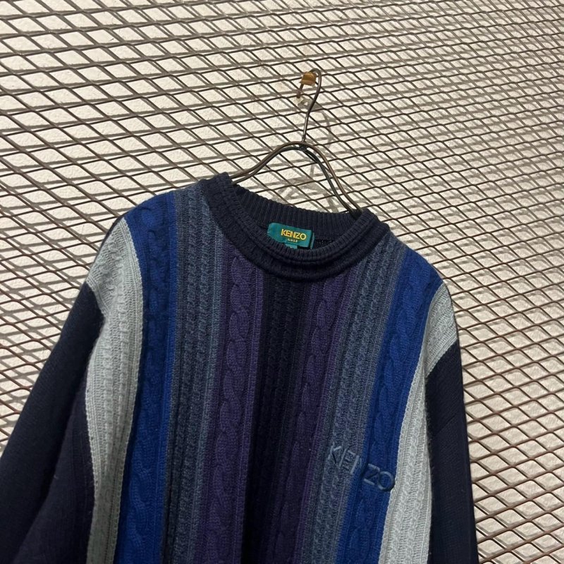 画像2: KENZO GOLF - 90's Gradient Cable Switching Knit