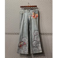 mila schon BLUE LABEL - Flower Embroidery Flared Denim Pants