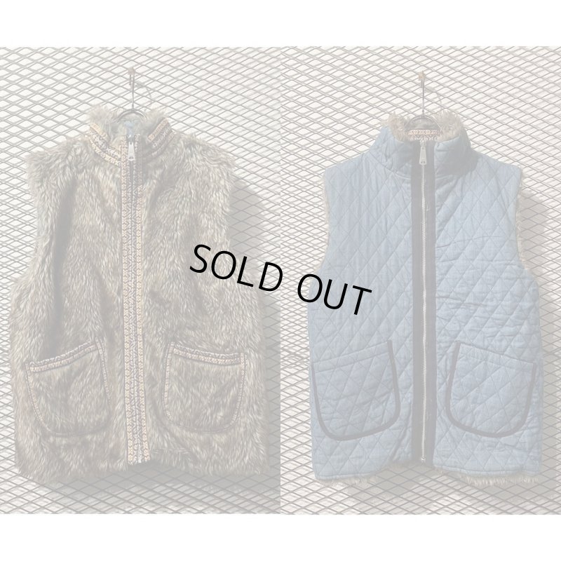 画像1: Used - Reversible Fake Fur Vest