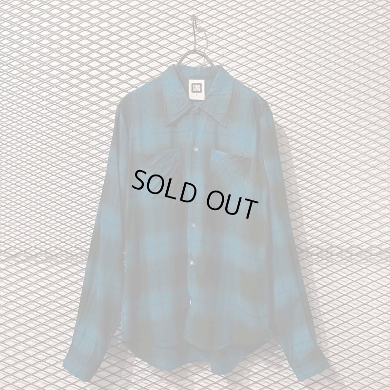 画像1: SWAGGER - Rayon Ombre Check Shirt