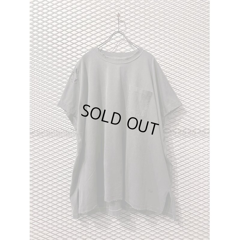 画像1: NO ID. - Damaged Nosleeve Tee