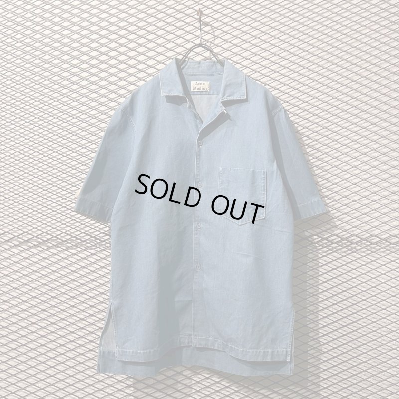 画像1: Acne - S/S Open Collar Denim Shirt
