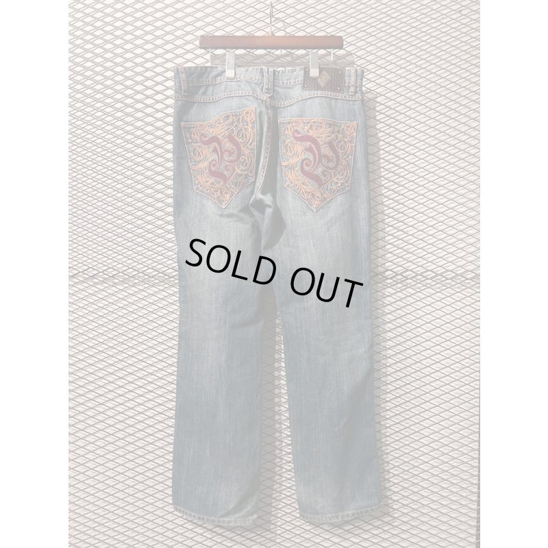 画像1: Pelle Pelle - 00's Embroidered Wide Denim Pants