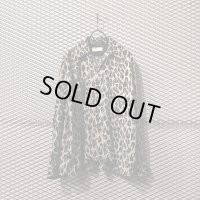 NEON SIGN - Fire Heart Leopard Open Collar Shirt