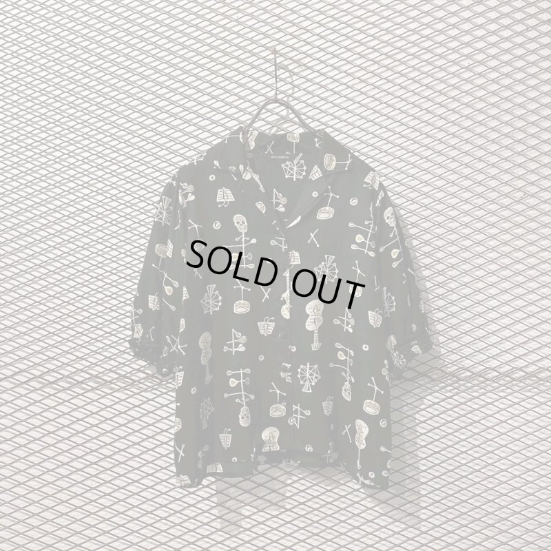 画像1: HYSTERICS - Skull × Guitar Open Collar Shirt