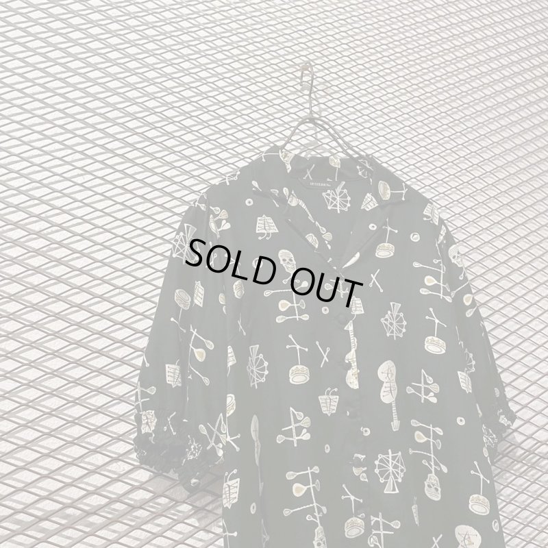 画像2: HYSTERICS - Skull × Guitar Open Collar Shirt