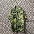 JUN MEN - 90's Art Pattern Open Collar S/S Shirt