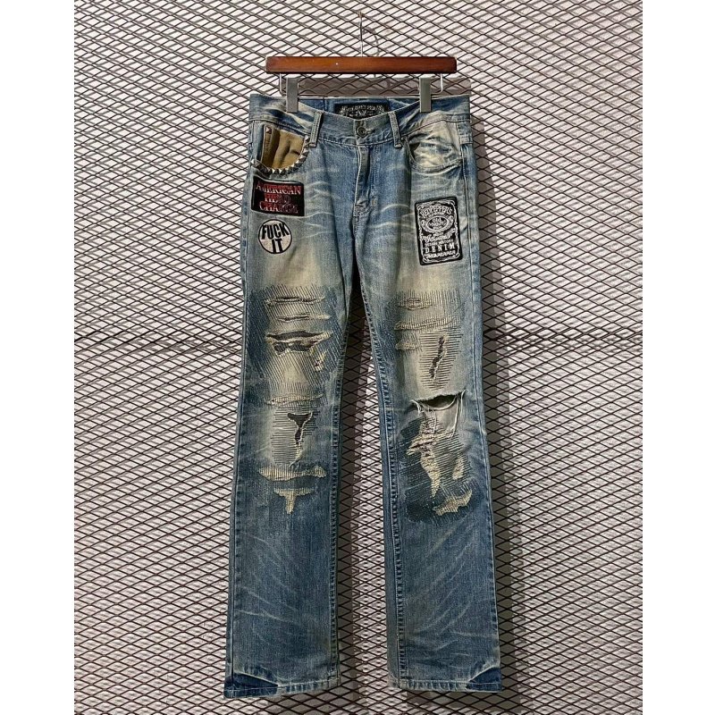 画像1: REDPEPPER - Patch&Damage Repair Denim Pants