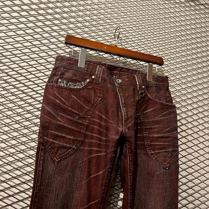 画像2: Used - Snake Switching Flare Denim Pants