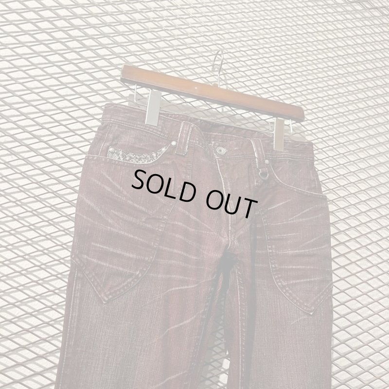 画像2: Used - Snake Switching Flare Denim Pants