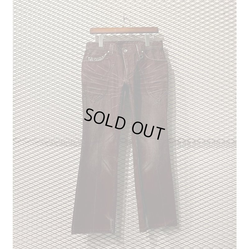 画像1: Used - Snake Switching Flare Denim Pants