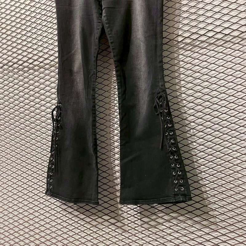 画像3: Used - Lace-up Flared Denim Pants