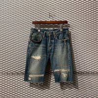 HYSTERIC GLAMOUR - Studded & Repaired Denim Shorts