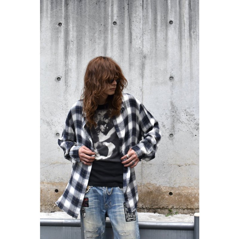 画像2: unknown - Frayed Ombre Check L/S Shirt