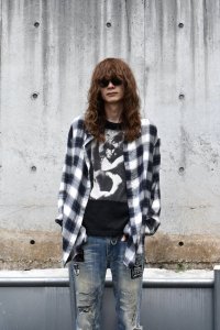 unknown - Frayed Ombre Check L/S Shirt