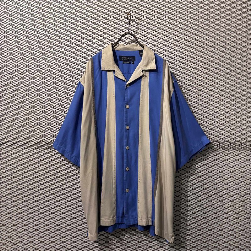 画像1: Used - Switching Open Collar Silk S/S Shirt