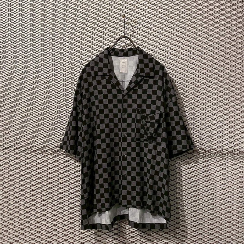 画像1: Name. - Checkered Open Collar Shirt