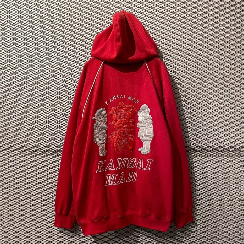 画像1: KANSAI MAN - 90's Gas Mask Embroidered Zip-Up Hoodie