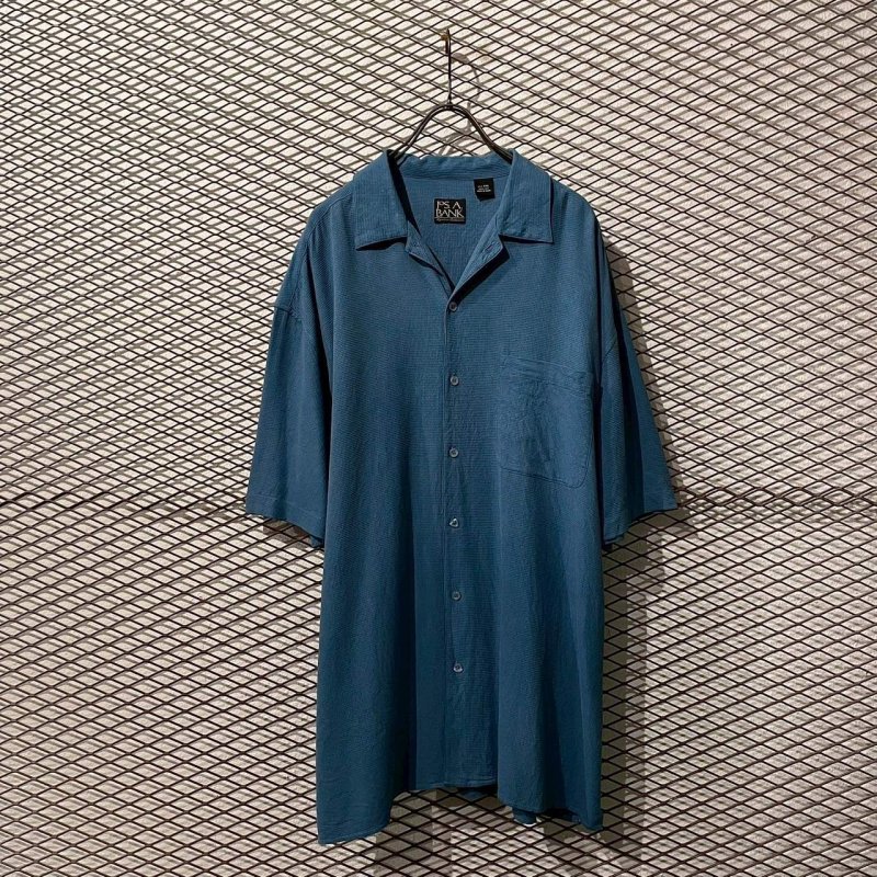 画像1: Used - Open Collar Silk S/S Shirt (XXL)