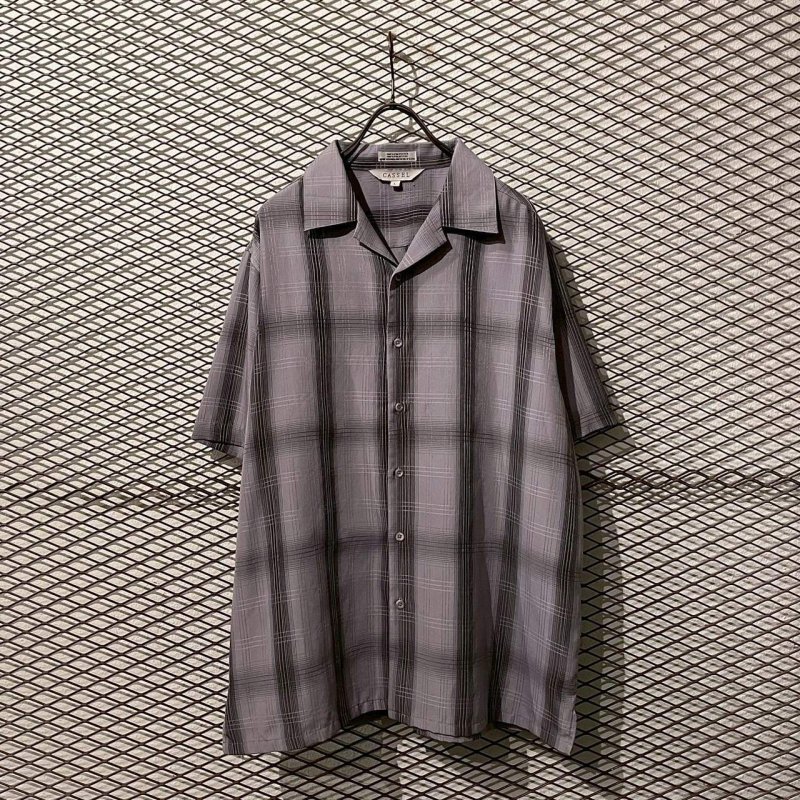 画像1: Used - Ombre Check Open Collar S/S Shirt