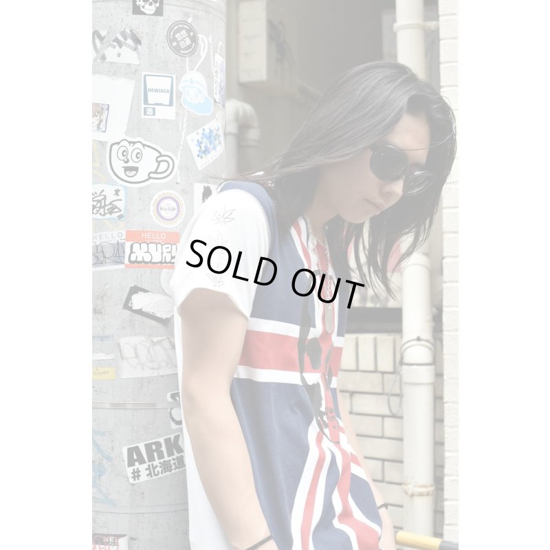 画像1: lucian pellat-finet - Skull x Union Jack Tee