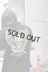 VANSON - Skull Embroidery Crinkled Polo Shirt
