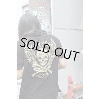 VANSON - Skull Embroidery Crinkled Polo Shirt