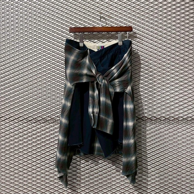 画像1: FACETASM - Flannel Wrapping Wide Shorts