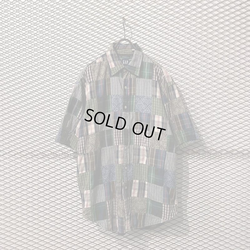 画像1: GAP - 00's Patchwork Check S/S Shirt
