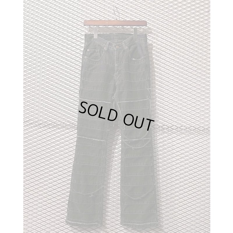 画像1: HYSTERIC GLAMOUR - "HAGI" Flared Denim Pants (Black)