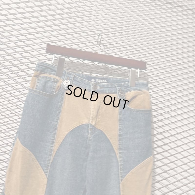 画像2: RIVAL - Switching Flared Denim Pants