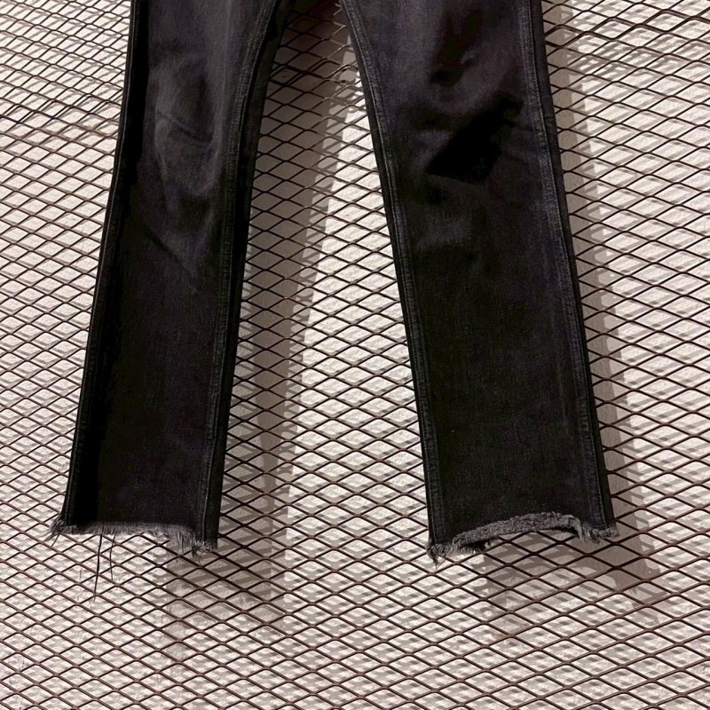 画像3: UNUSED - Cut-off Denim Pants (Black)