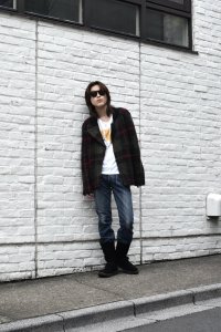 PPFM - Checked Mohair Blend Double Rider Jacket