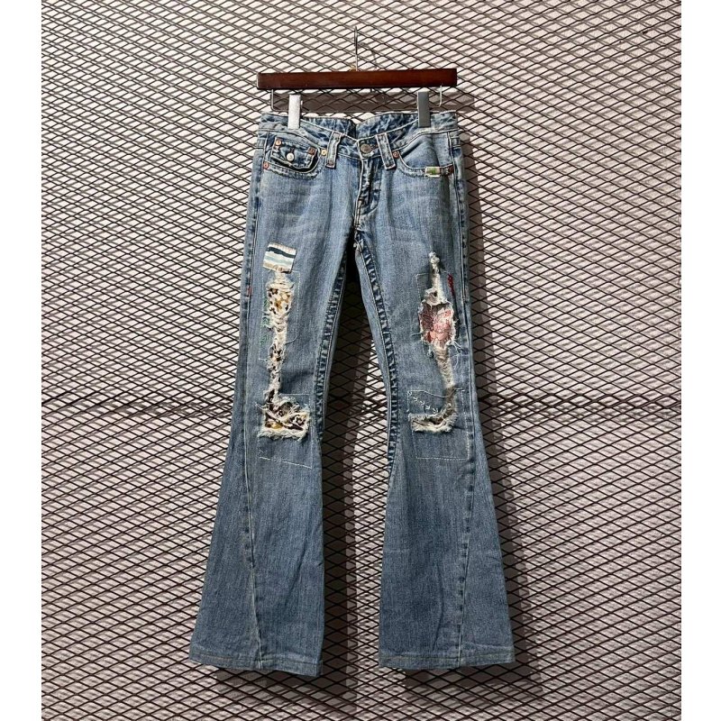 画像1: TRUE RELIGION - Patchwork Flared Denim Pants