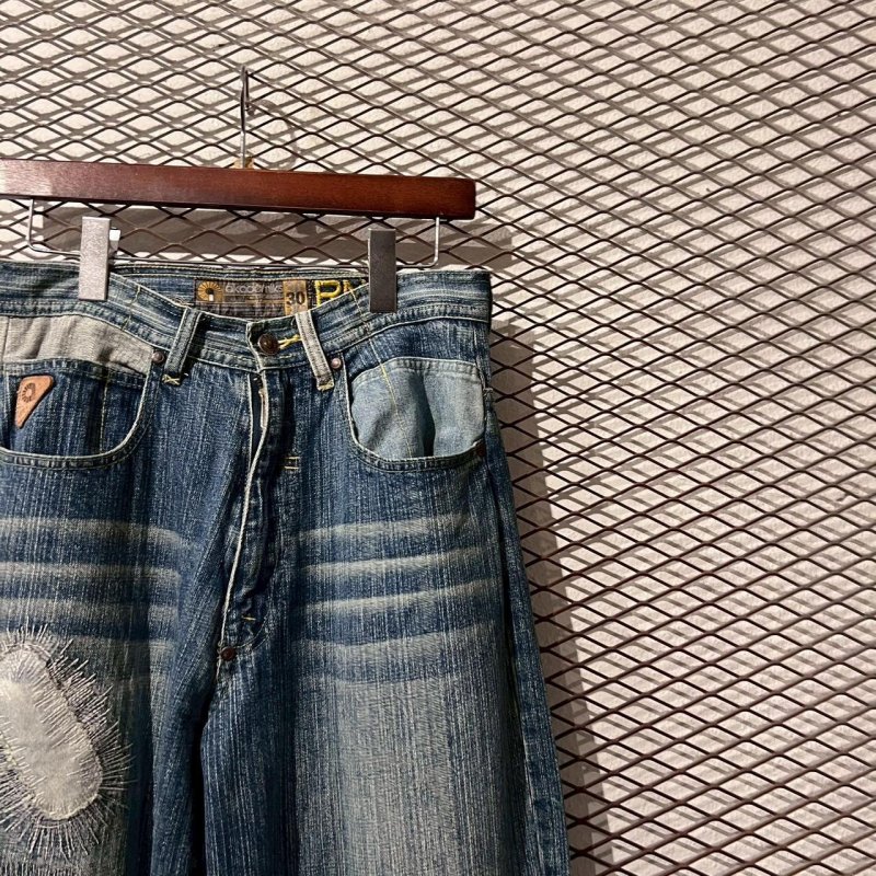 画像4: Akademiks - 00's Repaired＆Bleached Denim Pants