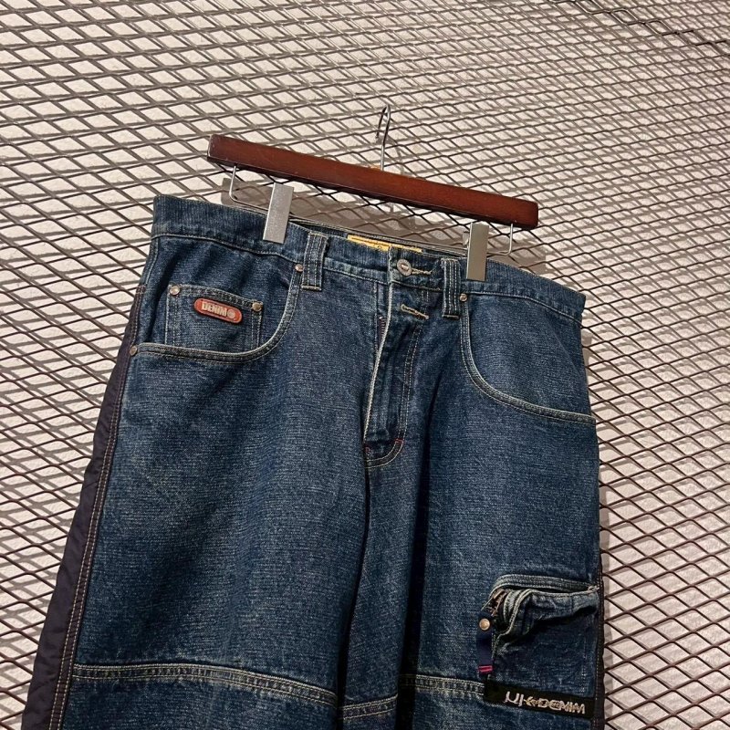 画像2: PEPE JEANS - 00's Quilting Switching Wide Denim Pants