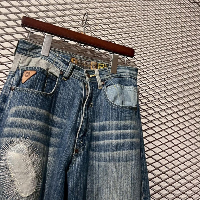 画像2: Akademiks - 00's Repaired＆Bleached Denim Pants
