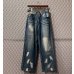 画像1: Akademiks - 00's Repaired＆Bleached Denim Pants (1)