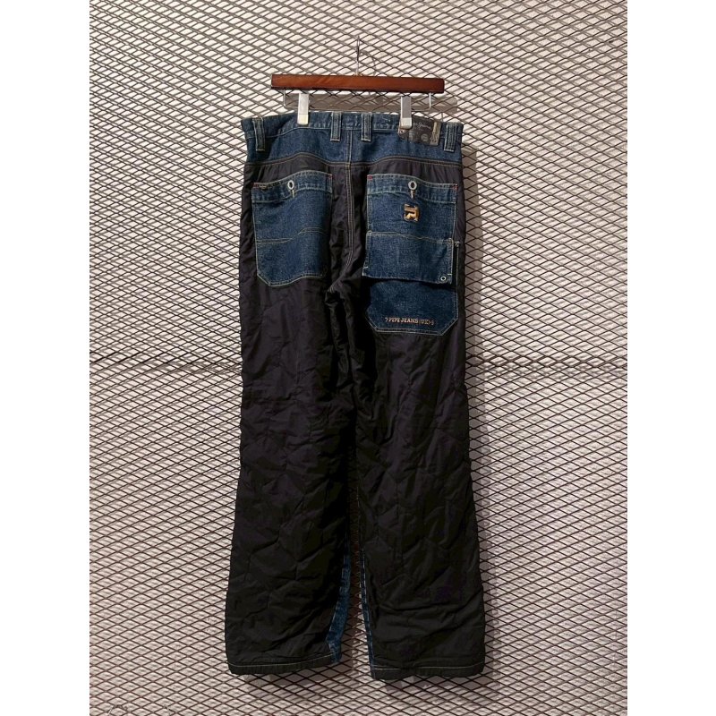 画像6: PEPE JEANS - 00's Quilting Switching Wide Denim Pants